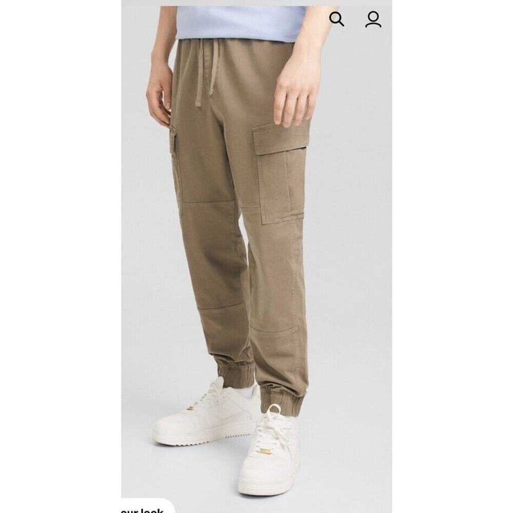Bershka Cargo Joggers Men Size M 38 Trousers Pants Gorpecore Safari Cotton NWT - Picture 2 of 13
